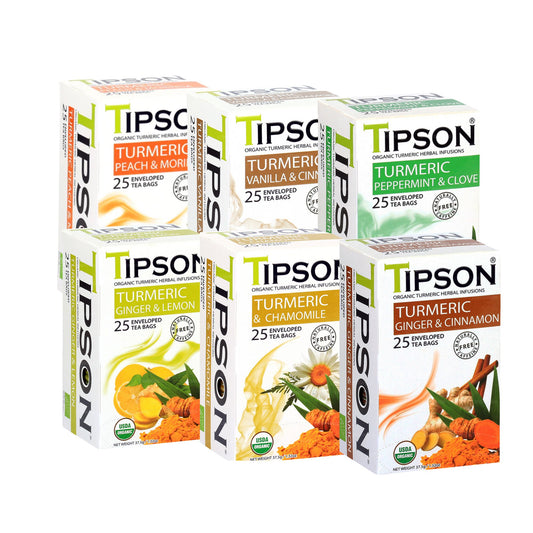 Tipson Çay Organik Zerdeçal Paketi - 6'lı Paket (225g)