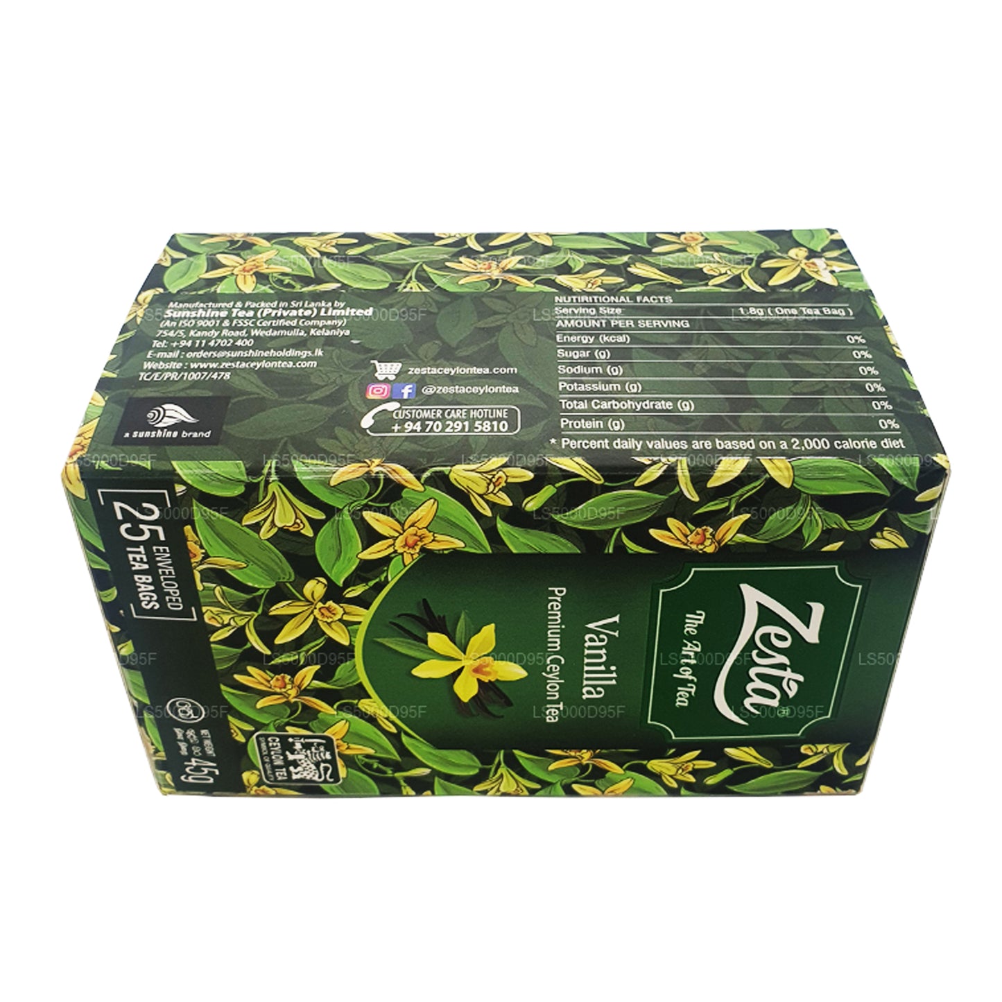 Zesta Vanilyalı Siyah Çay (45g) 25 Çay Poşeti