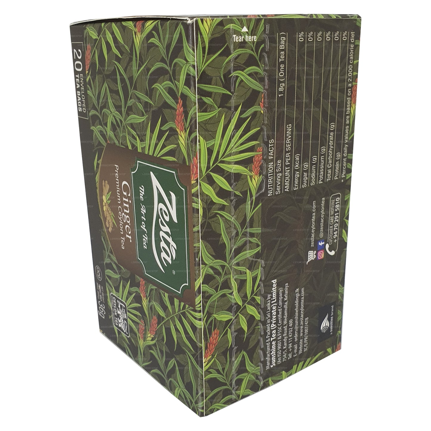 Zesta Zencefil Premium Seylan Çayı (36g) 20 Poşet Çay