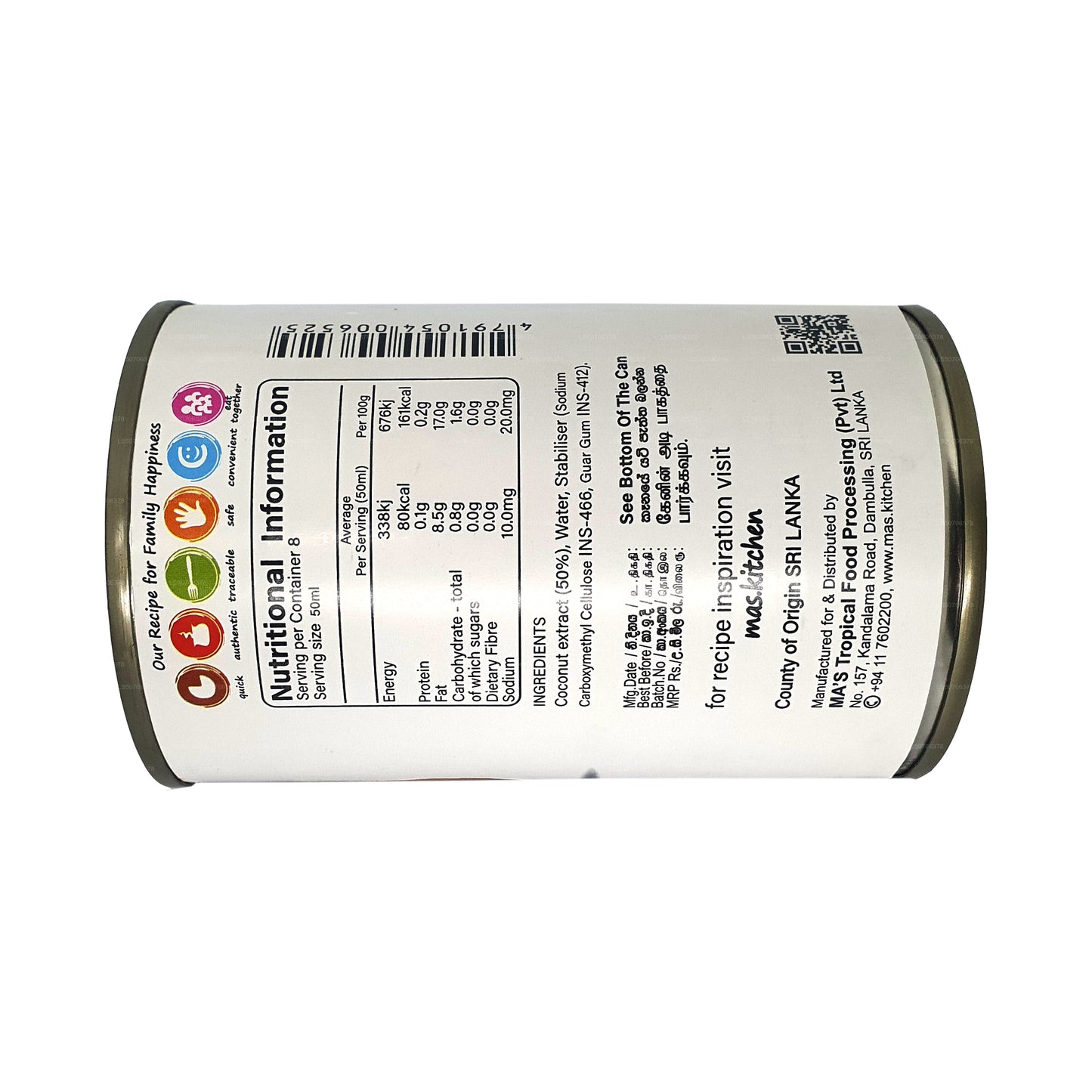 MA's Kitchen Hindistan Cevizi Sütü Klasik (400ml)