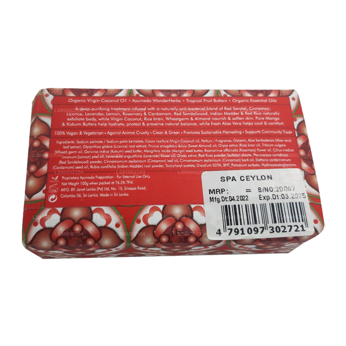 Spa Seylan Kırmızı Sandalet ve Tarçın Antibakteriyel Peeling Sağlık Sabunu (100g)