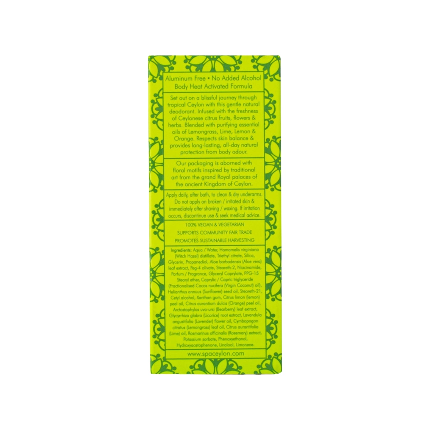 Spa Seylan Limon Otu Citron Canlandırıcı Deodorant (50ml)