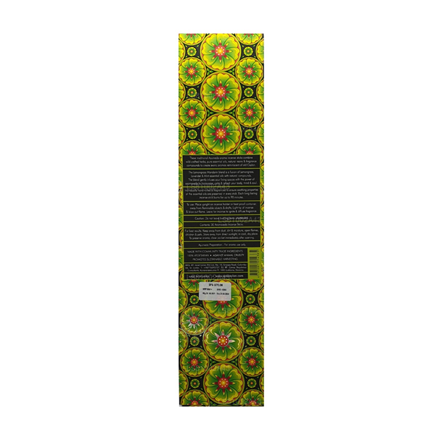 Spa Seylan Limon Otu Mandalina Aromaveda 30 Tütsü Çubukları
