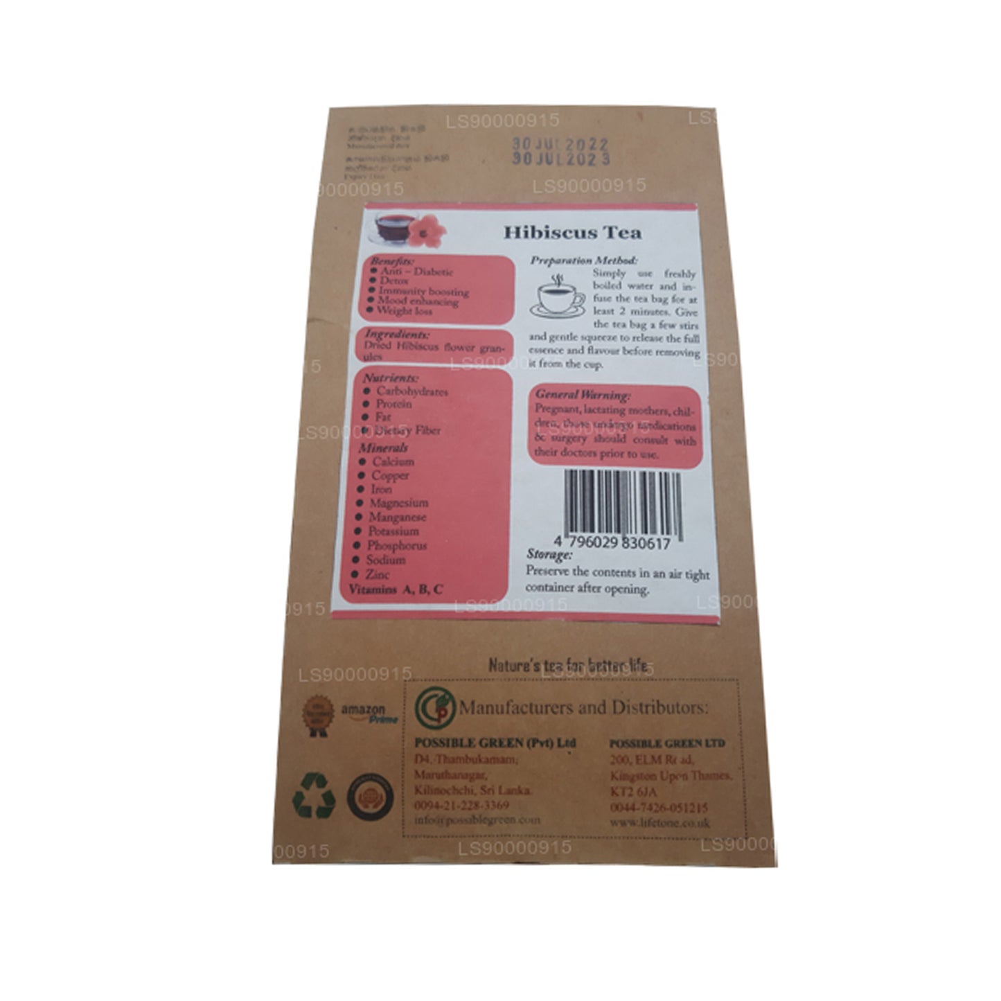 Lifetone Hibiscus Çiçek Çayı (30g)
