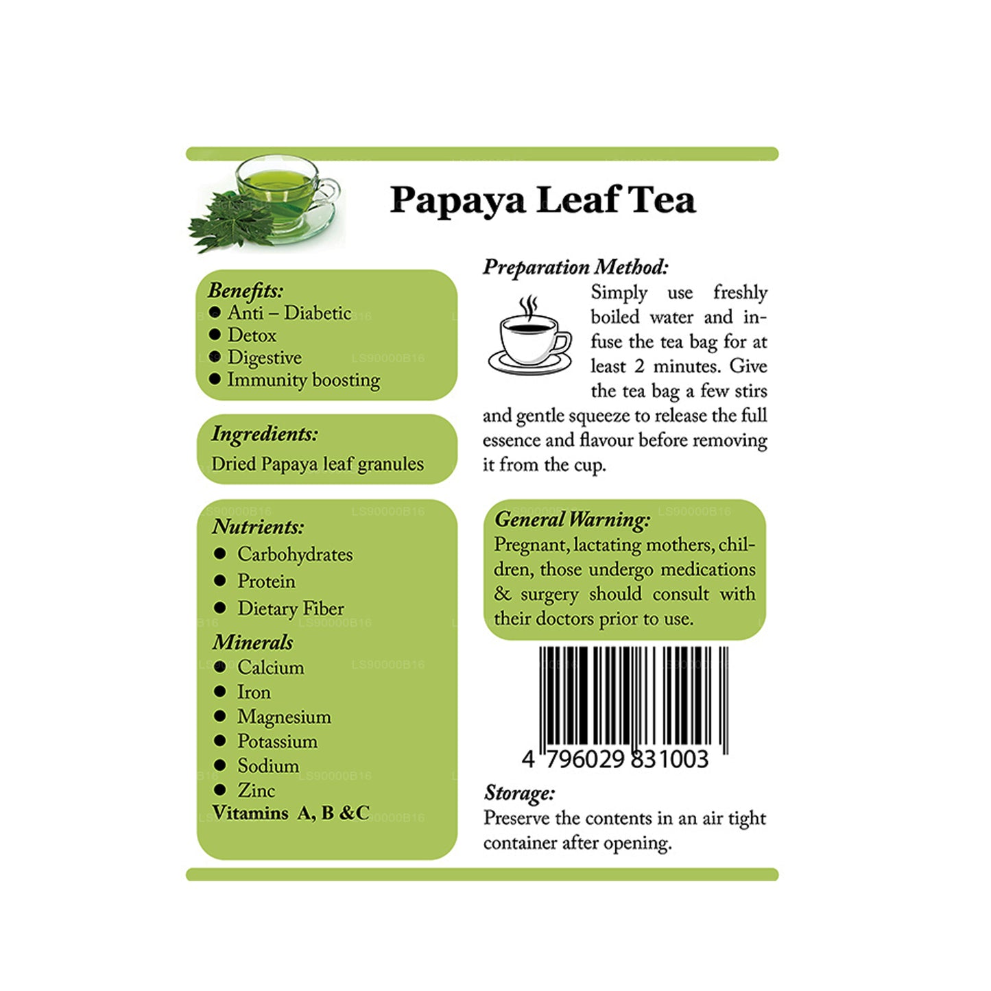 Lifetone Papaya Yaprağı Çay (30g)