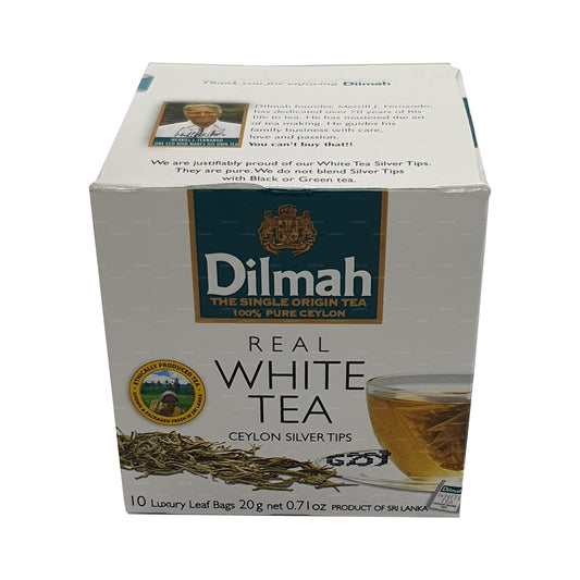 Dilmah Gerçek Beyaz Çay Seylan Gümüş İpuçları (20g) 10 Çay Poşetleri