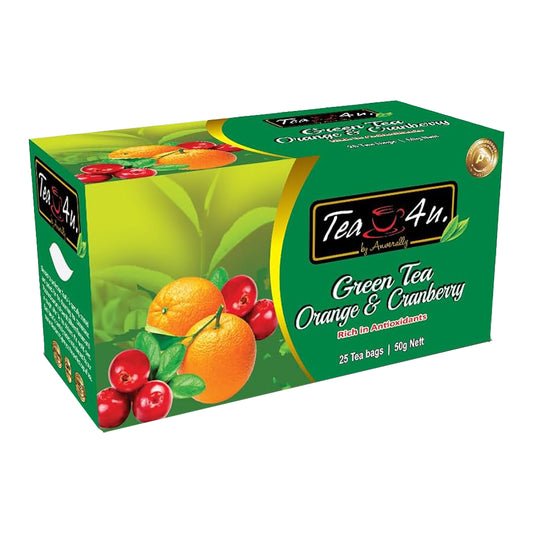Tea4U Yeşil Çay Portakal & Kızılcık (50g) 25 Çay Poşeti