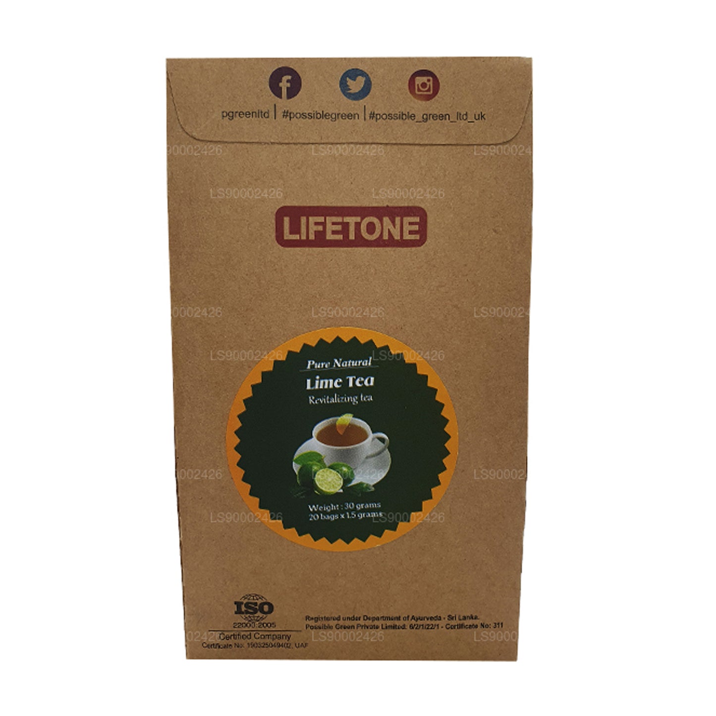 Lifetone Kireç Çayı (30g) 20 Çay Poşetleri