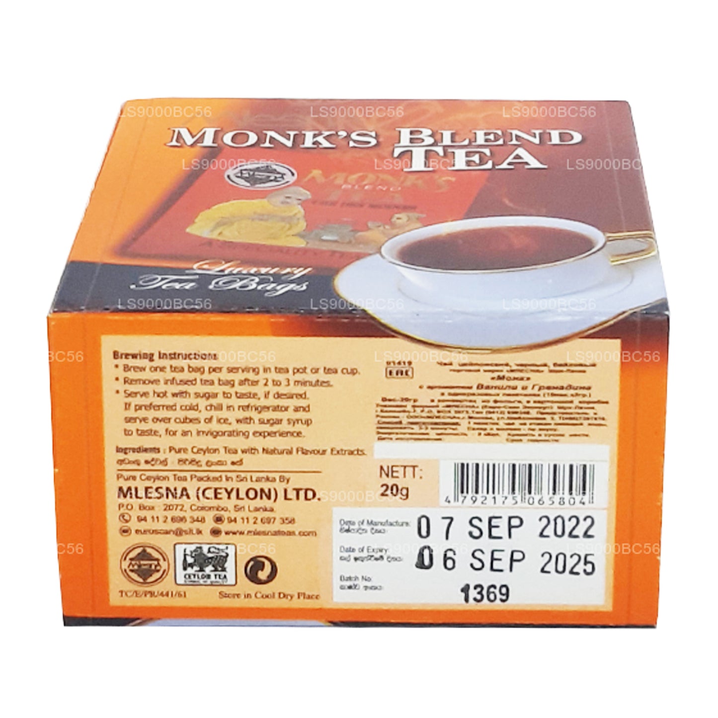 Mlesna Monk's Blend Tea (20g) 10 Lüks Çay Poşeti