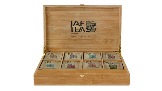 Jaf Çay 8 bölmeli Bambu Presenter Folyo Zarflı Çay Poşetleri (160g)