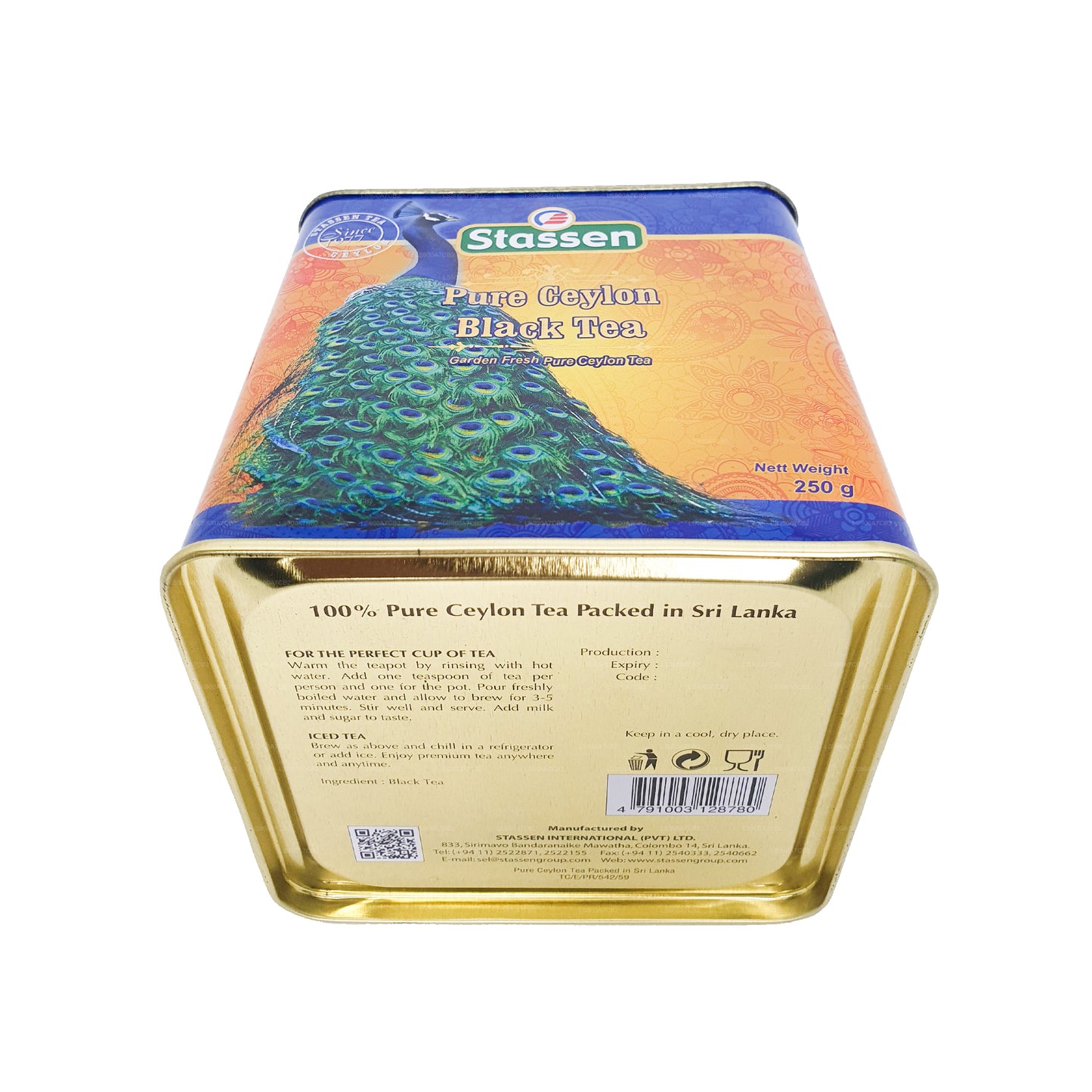 Stassen Saf Seylan Siyah Çay (250g) Kalay