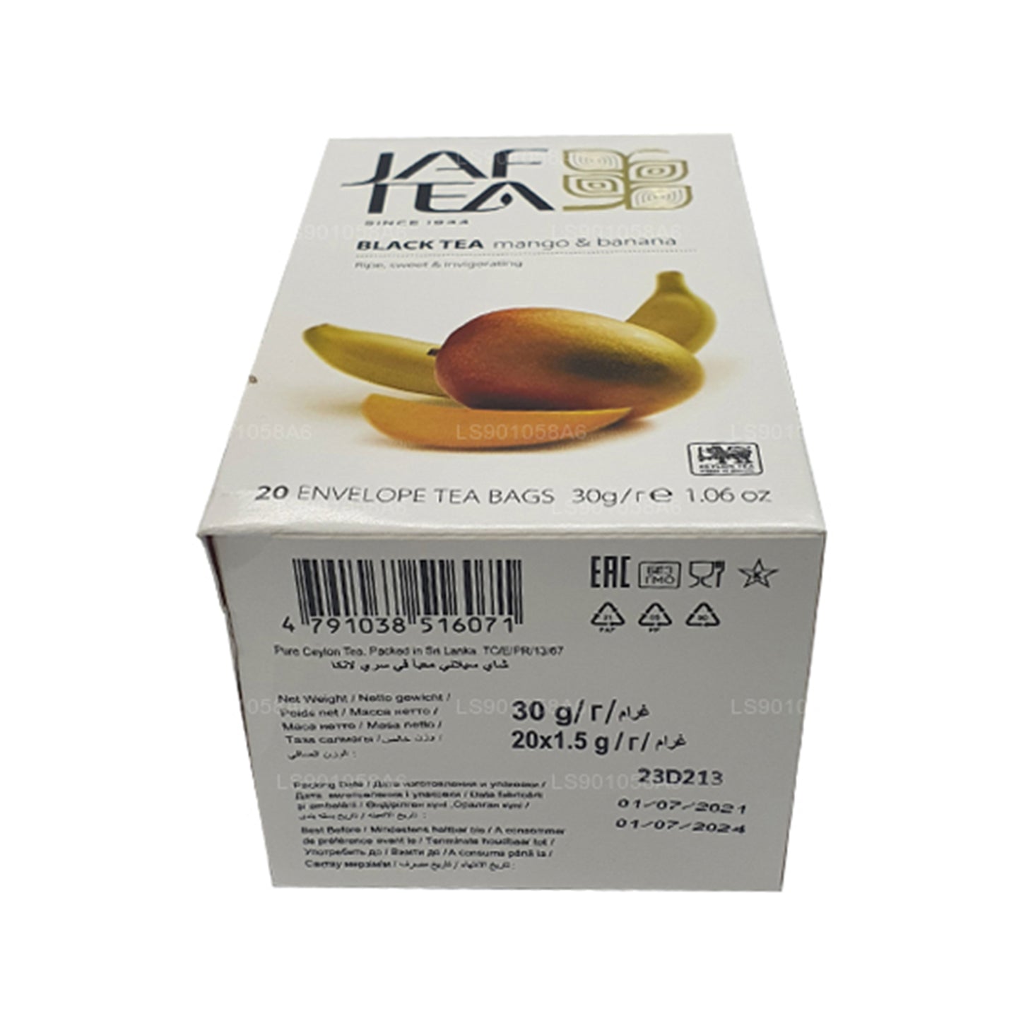 Jaf Çay Saf Meyveler Koleksiyonu Siyah Çay Mango Muz (30g) 20 Çay Poşeti