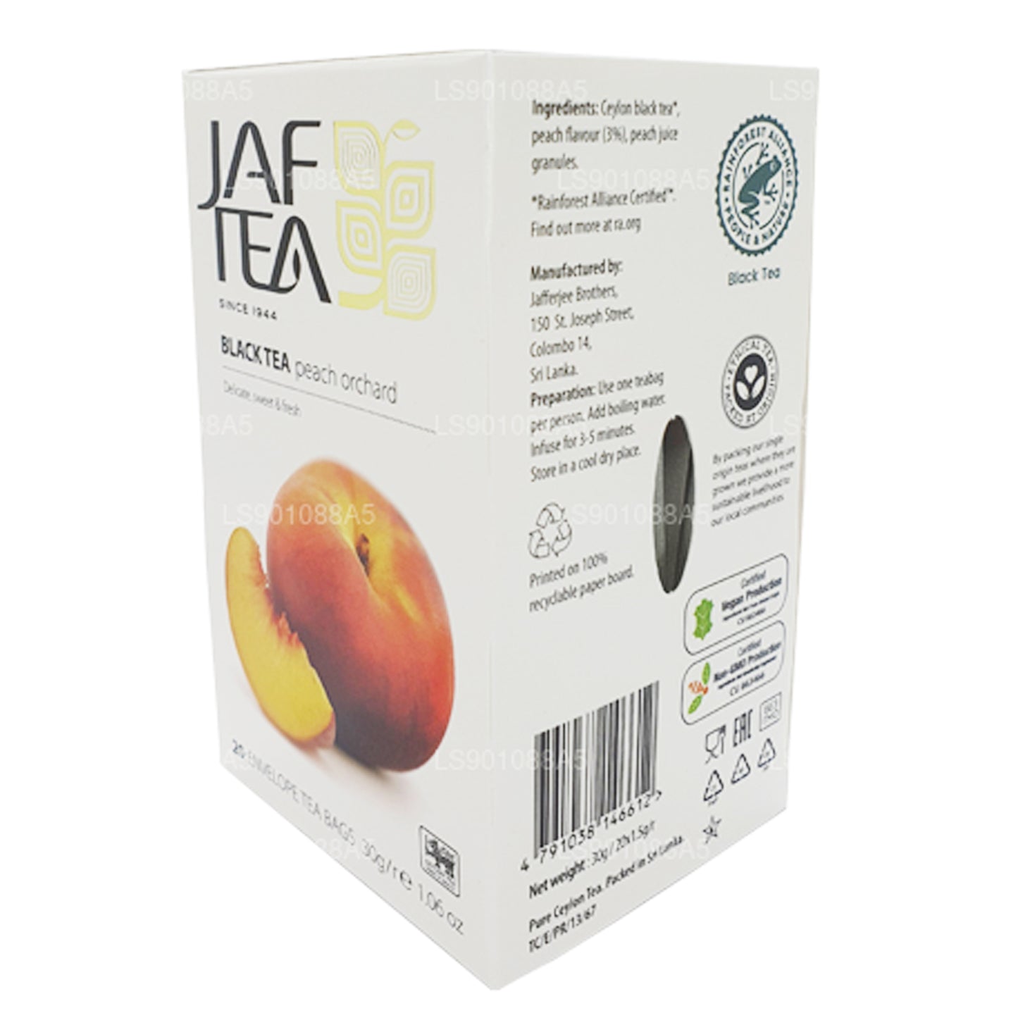 Jaf Tea Pure Fruits Collection Siyah Çay Şeftali Bahçesi (30g) 20 Çay Poşeti