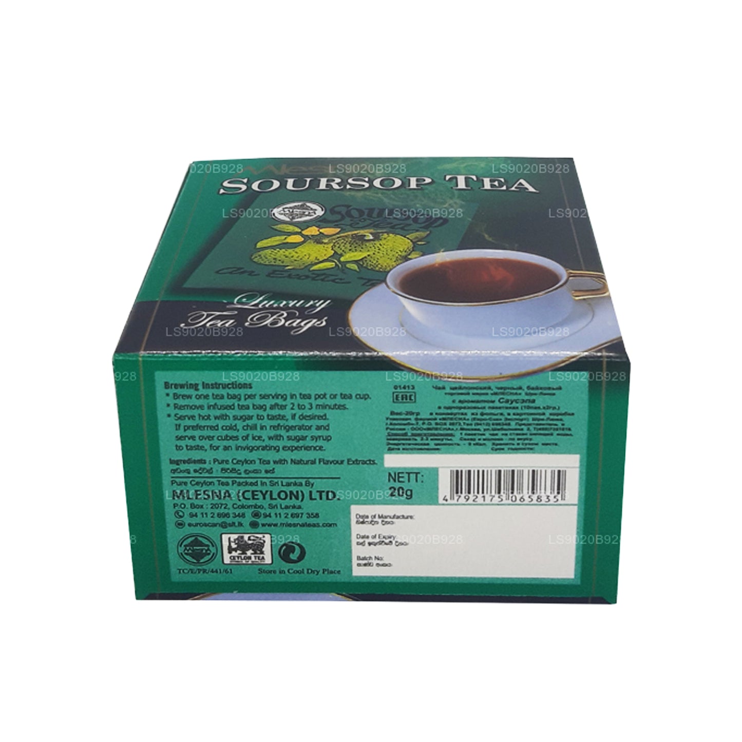 Mlesna Soursop Çayı (20g) 10 Lüks Çay Poşeti