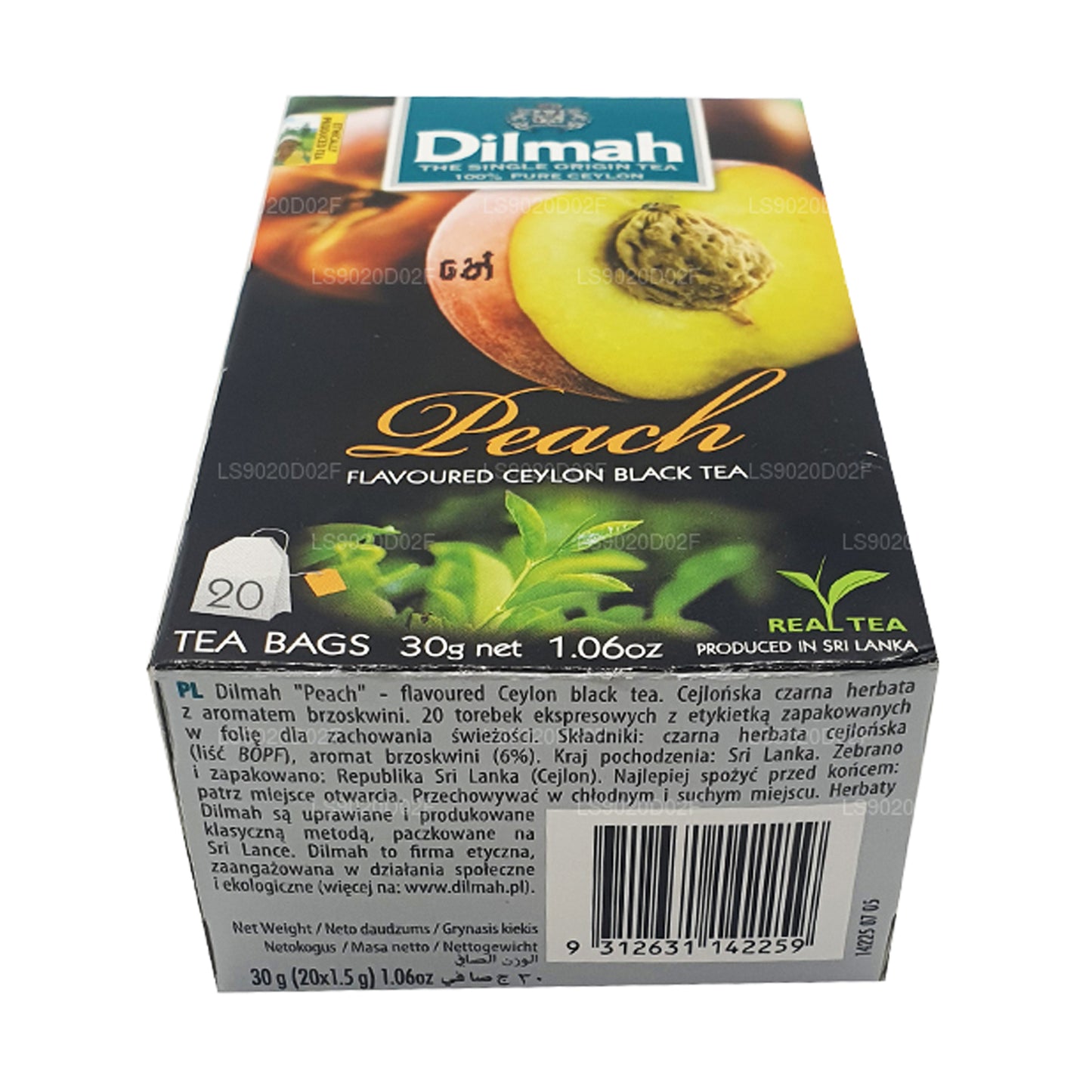 Dilmah Şeftali Aromalı Seylan Siyah Çay (30g) 20 Çay Poşeti