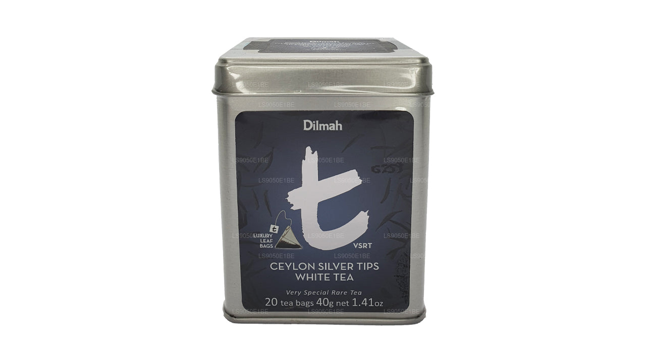 Dilmah T-serisi VSRT Seylan Gümüş İpuçları Beyaz Çay Teneke Caddy (40g) Gevşek Yaprak