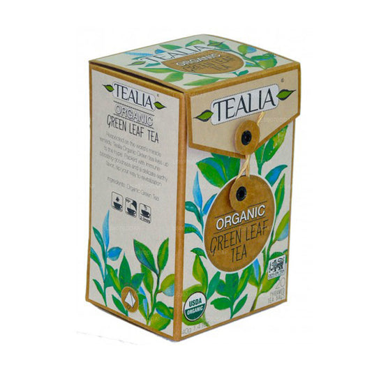 Tealia Organik Yeşil Yapraklı Çay (40g) 20 Piramit Çay Poşeti