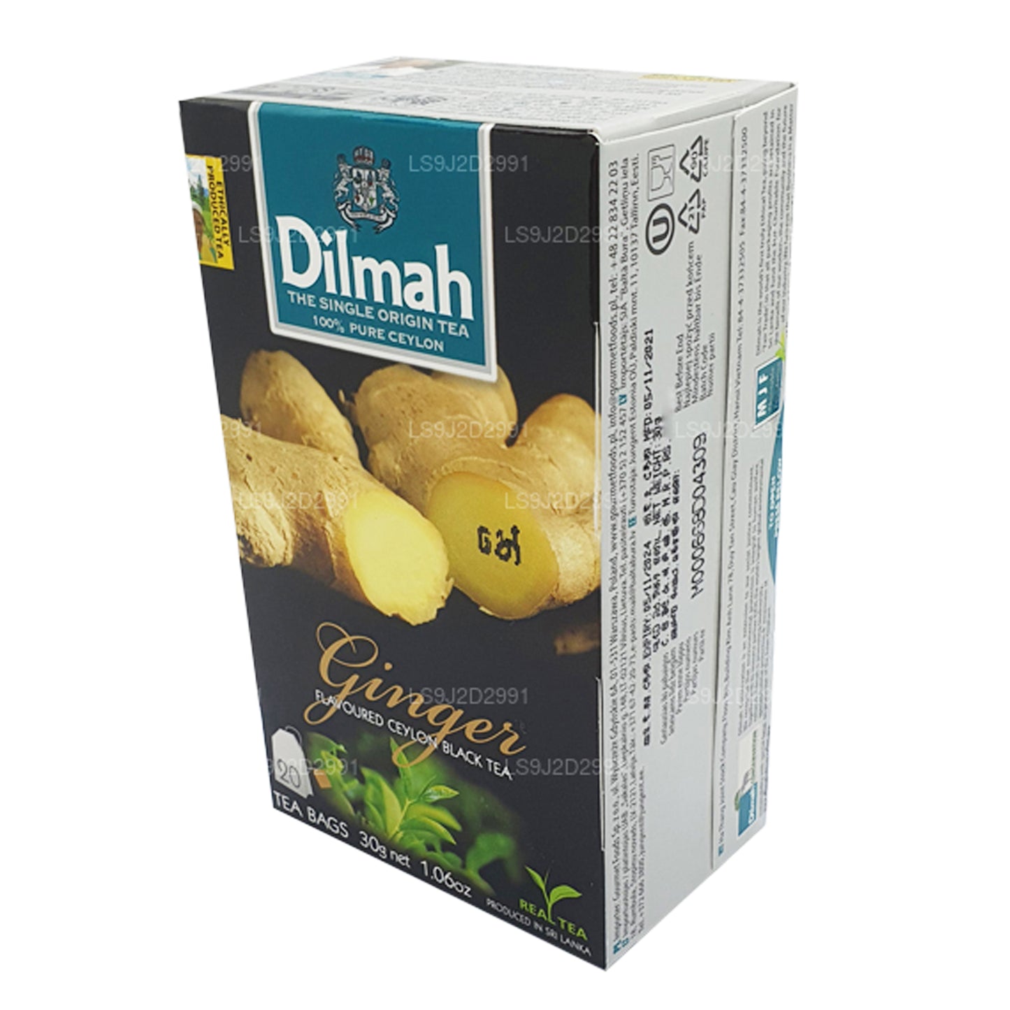 Dilmah Zencefil Aromalı Siyah Çay (30g) 20 Çay Poşeti