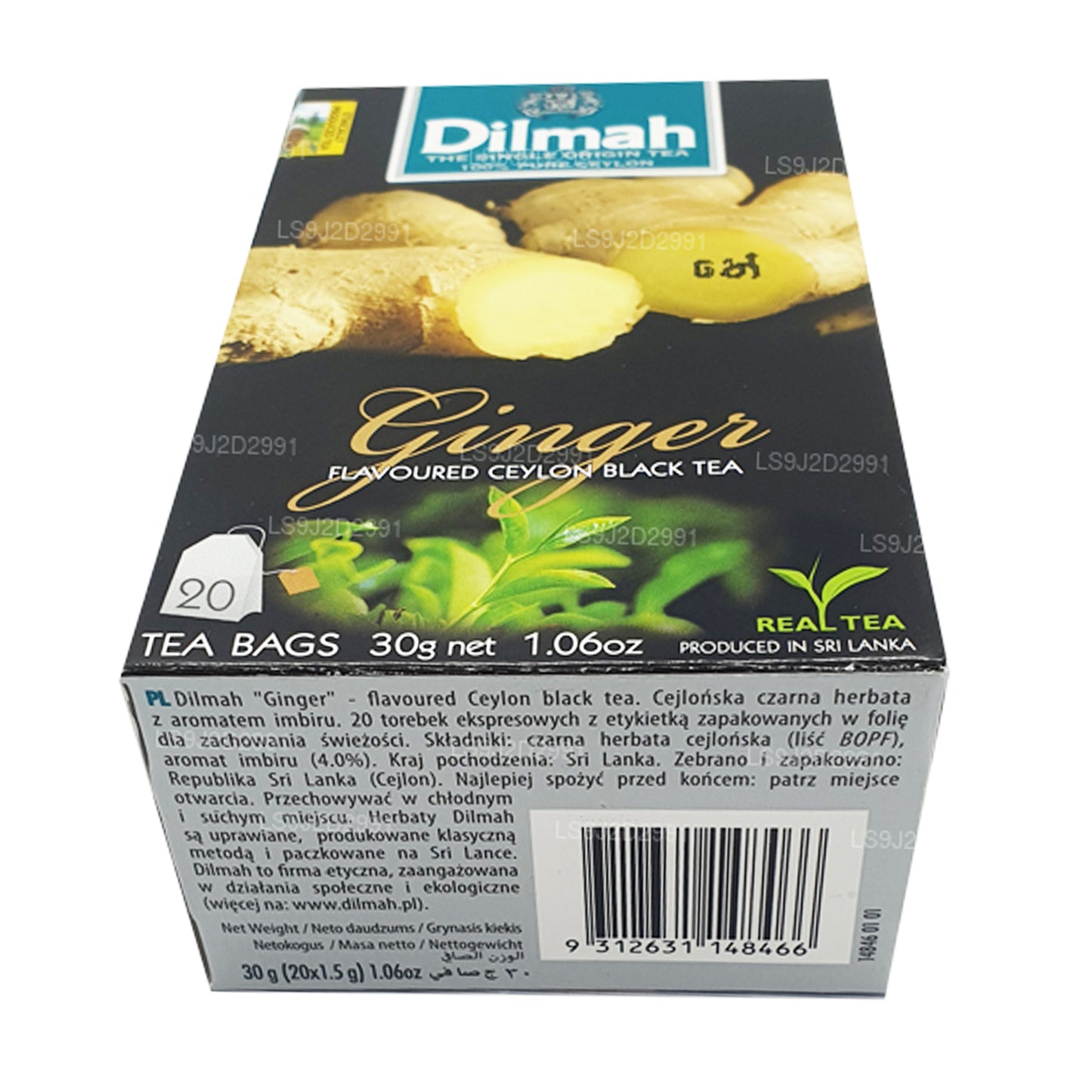 Dilmah Zencefil Aromalı Siyah Çay (30g) 20 Çay Poşeti