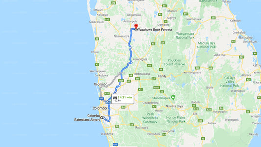 Colombo Airport (CMB) to Yapahuwa City Private Transfer