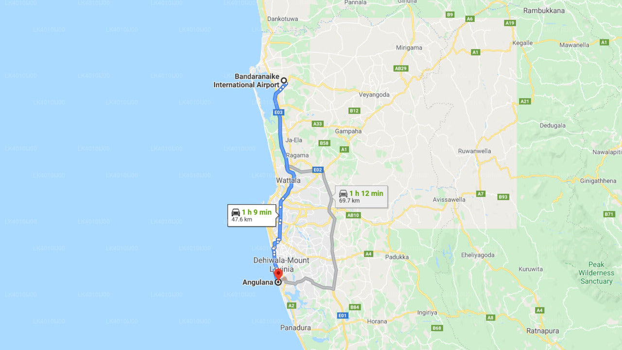 Kolombo Havalimanı (CMB) - Angulana City Özel Transfer