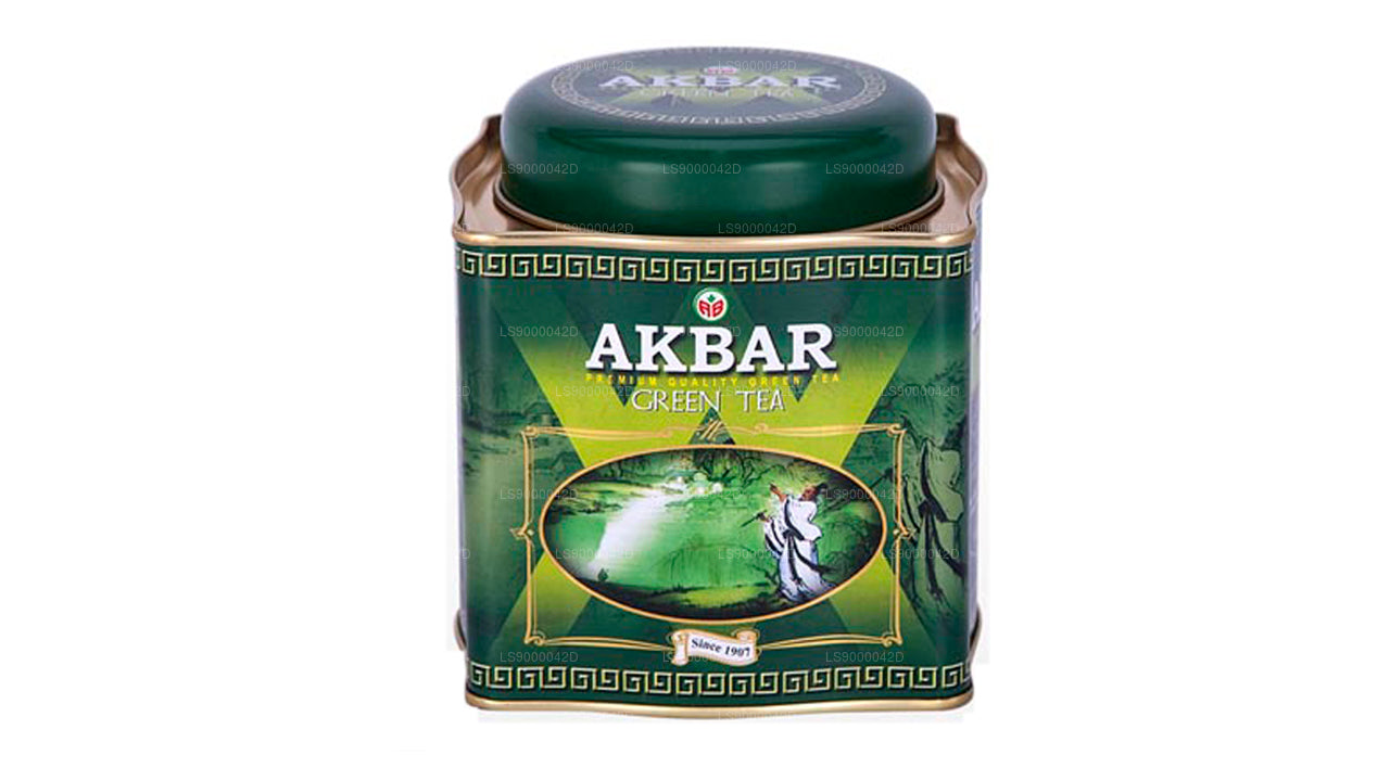 Akbar Klasik Yeşil Çay Yaprağı Çay (250g) Teneke