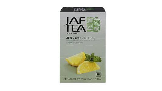 Jaf Çay Saf Yeşil Koleksiyon Yeşil Limon ve Nane Folyo Zarflı Çay Poşetleri (40g)