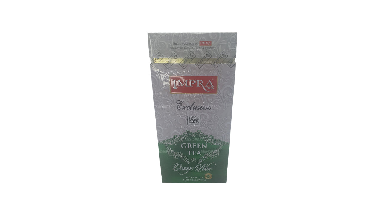 Impra Exclusive Büyük Yaprak Yeşil Çay, Portakal Pekoe (200g) Caddy